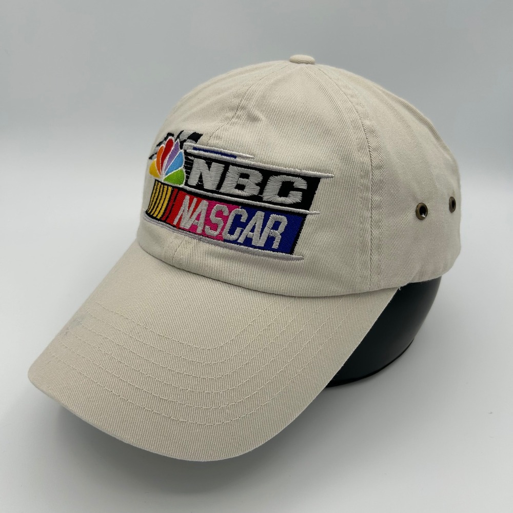 Vintage NASCAR Hat NBC‎ Experience Store Unisex OSFA Tan Twill Racing Sportswear